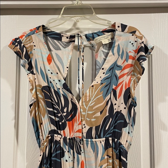 Saltwater Luxe tropical hi low Women's Dress size L designed in Los Angeles - Picture 3 of 6